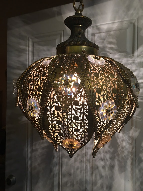 The Golden Lotus Moroccan Brass Pendant Chandelier - Gold Lotus Pendant Lamp The Golden Lotus Moroccan Brass Pendant Chandelier - Gold Lotus Pendant Lamp
