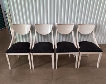 Set Of 4 Pietro Constantini For Ello Sculptural White Dining Chairs