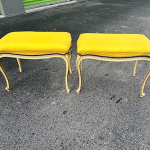 Matching Pair Louis XV Wood Rectangular Ottomans