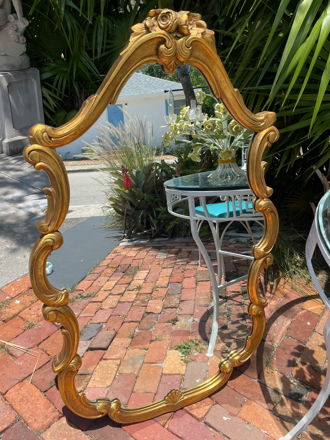 Exceptional Rose Carved Wood Large Gold Mirror - Etsy