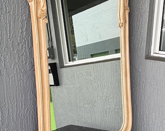 Vintage Solid Wood Country French Henredon Light Wood Mirror