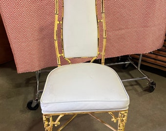 Set Of 4 Vintage Cast Iron Greek Key High Back Patio Chairs