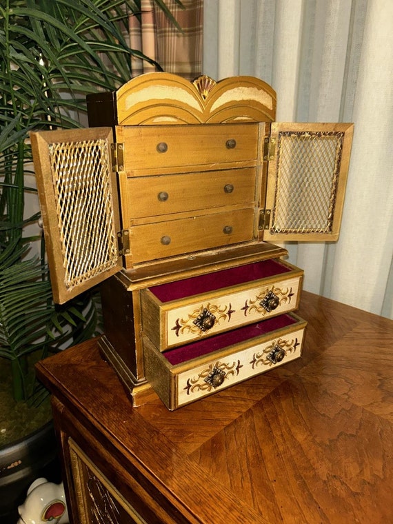 Vintage Italian Florentine Jewelry Box Shaped Lik… - image 3