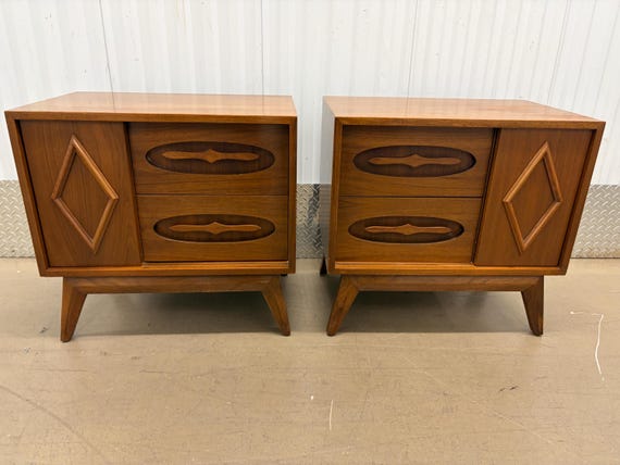 Pair Of Professionally Restored Nightstands By Young Manufacturing