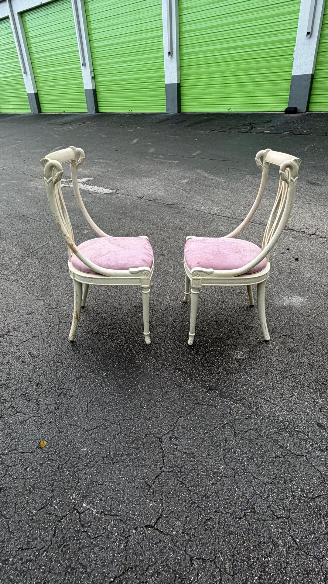 Pair of Cream Color Swan Carved Wood Chairs by Lambert - Etsy