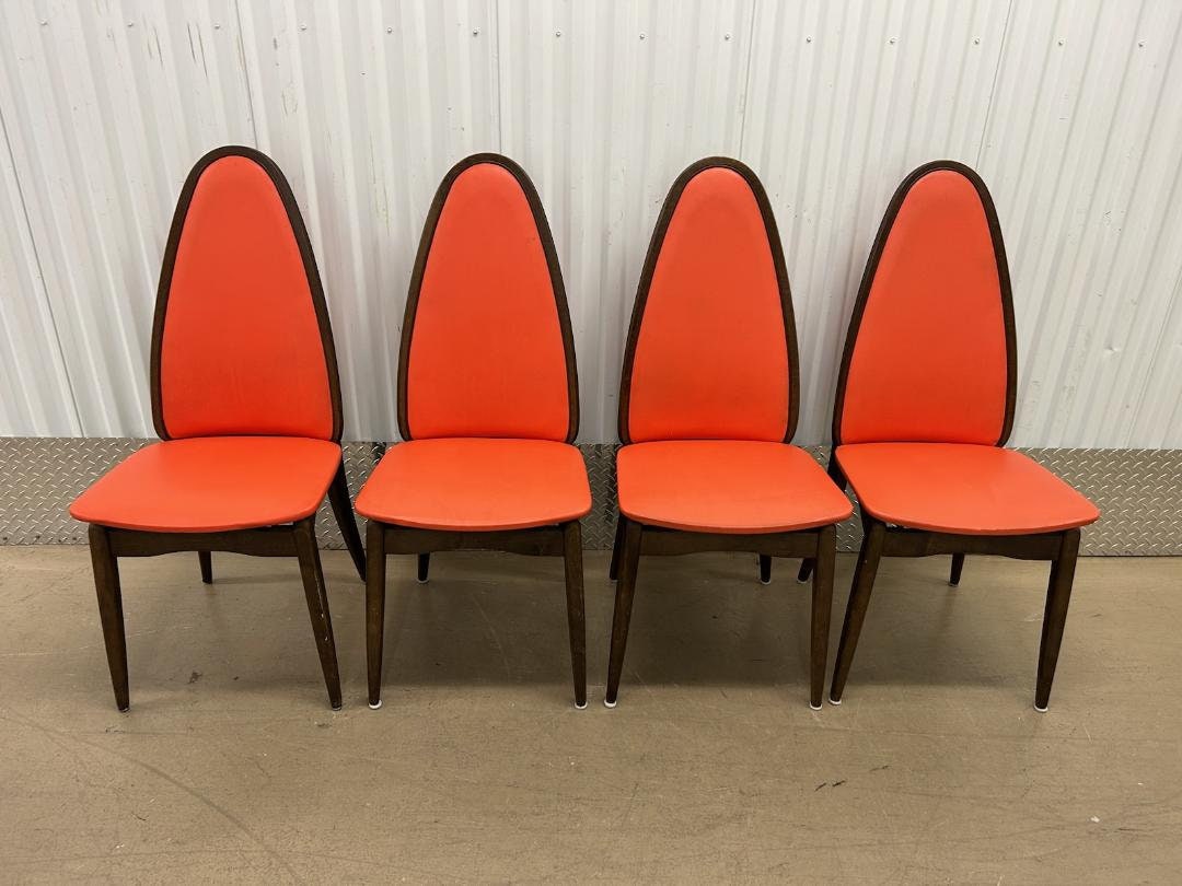 Set Of 4 Stakmore Wood Folding Chairs Mid Century Card Or Dining Chairs