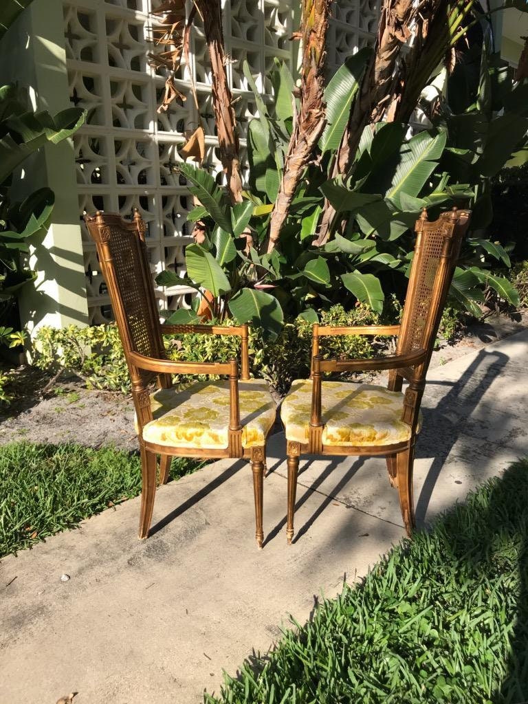 Louis XVI Armchair & Side Chair, bow-knot caned-back