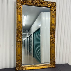 Vintage French Gilt Wood Mirror With C Scrolls