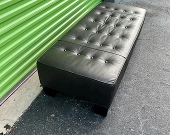 Mitchell Gold Rectangular Leather Tufted Bench