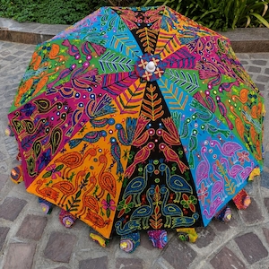 hand painted patio umbrellas Outdoor Striped Umbrella Yellow Holiday Beach For Sand UV Protection Boho Fringe Umbrella Beach With Tilt Market Umbrella 5.9ft Portable Pool Umbrella Waterproof For Garden Deck : Patio 1 PC Garden Umbrella / Parasol / Patio Design Hand Painted Art Umbrellas