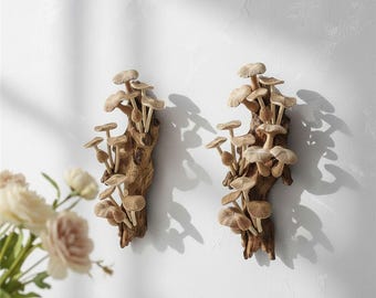 Mushroom Tree Stump Pendant: Woodland Fairy Garden Ornament, Cottagecore Decor