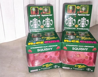 Starbucks Strawberry Açaí Lemonade Squishy Better than NeeDoh Nice Cube – Sugar Filled Slow Rise Sensory Toy