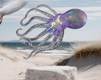 Grande calamaro ripieno di zucchero squishy / Giocattolo antistress sensoriale super appagante / Squishy per alleviare lo stress / Giocattolo morbido e comprimibile a forma di creatura marina