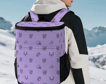 Mochila de hielo personalizada con temática de fútbol con la cara de tus mascotas