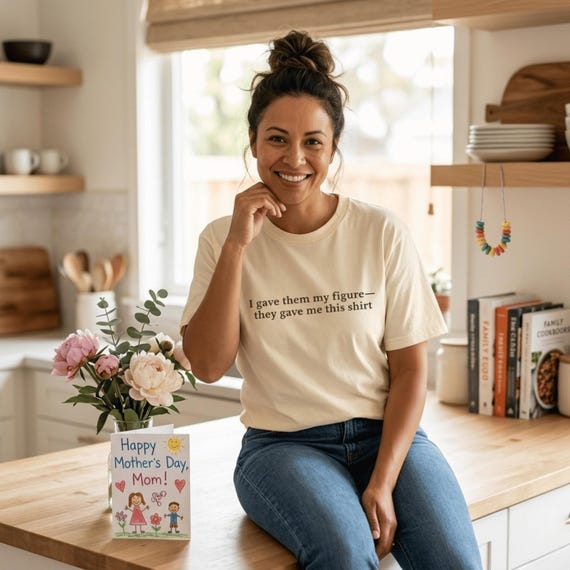 Funny Mother's Day Tees | Vintage Washed Loose Fluffy Women's T-Shirt
