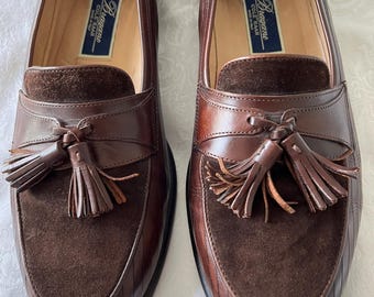 Cole Haan Bragano Brown Tassel Loafers Size 11M – Suede & Leather Combo | Classic Dress Slip-On