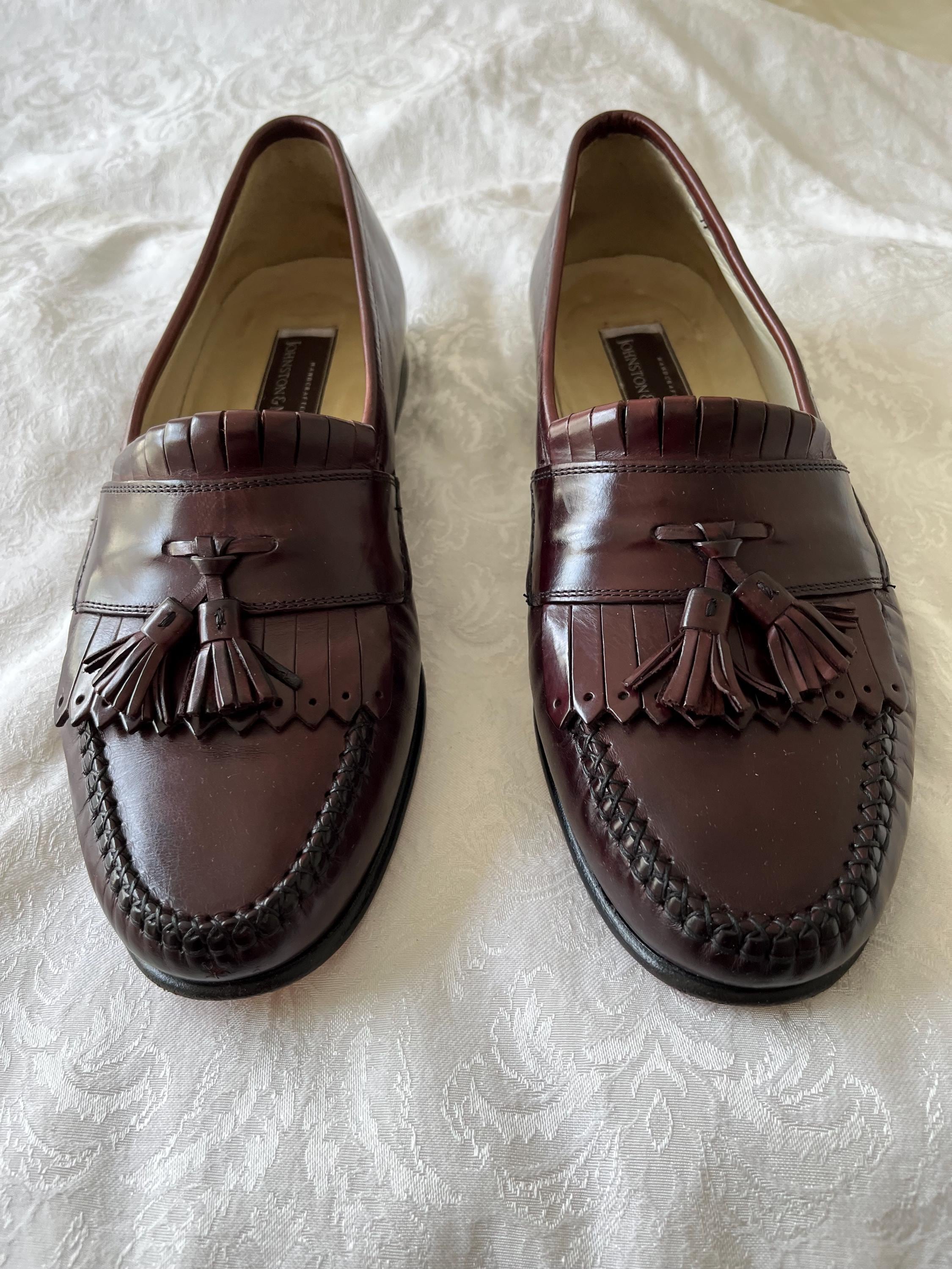 Johnston & Murphy Men's Tassel Loafers Size 11M Brown Leather Kiltie Classic Dress Shoes