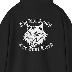 Aggressive Wolf Graphic Hoodie – Metal Old English Font