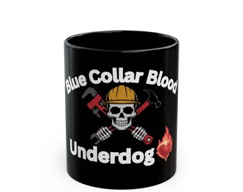 Blue Collar Skull Mug • Construction Worker Gift