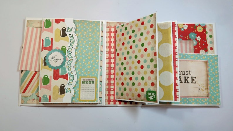 Bows Bling Recipe Journal Vintage Recipe Album Food Book Gift Recipe Book Flowers Cups Mixers