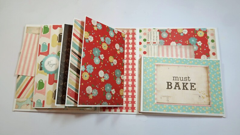 Bows Bling Recipe Journal Vintage Recipe Album Food Book Gift Recipe Book Flowers Cups Mixers