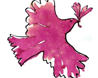 Seaweed Dove A5 giclée print