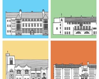Mackintosh Architecture square cards