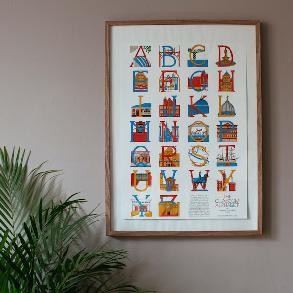 Glasgow Alphabet A2 Poster