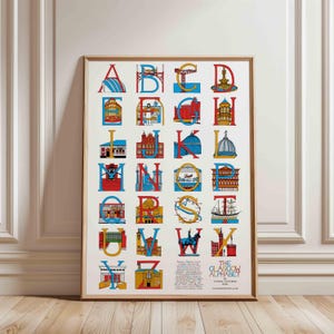 Glasgow Alphabet A2 Poster