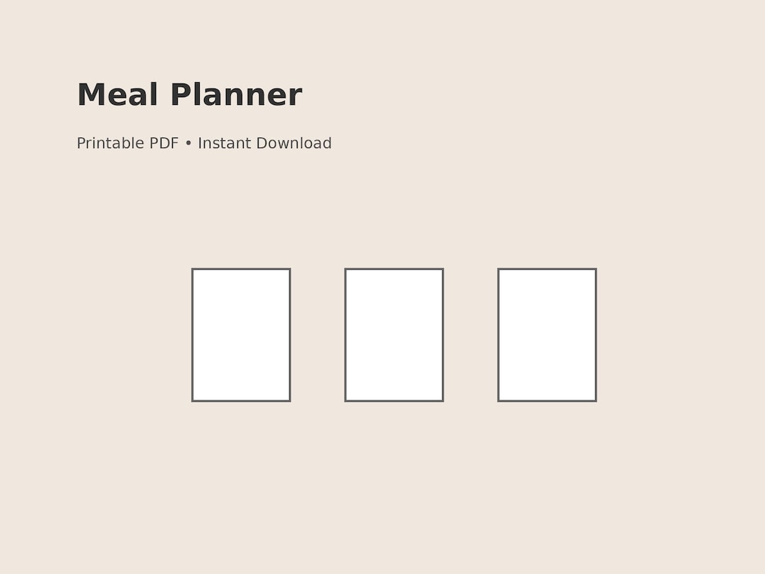 Minimalist Weekly Meal Planner Printable (digital Download) - Etsy