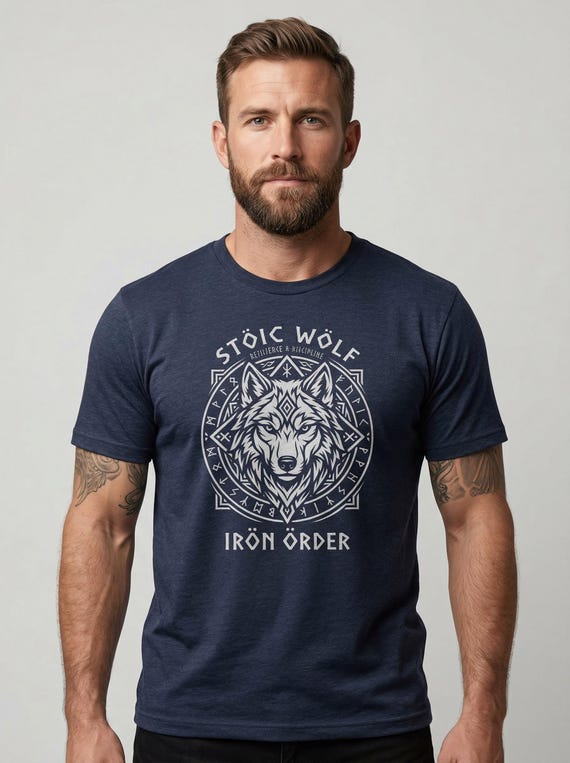 Wolf Shirt Iron Order, Stoic Mindset Apparel, Norse Mythology Graphic