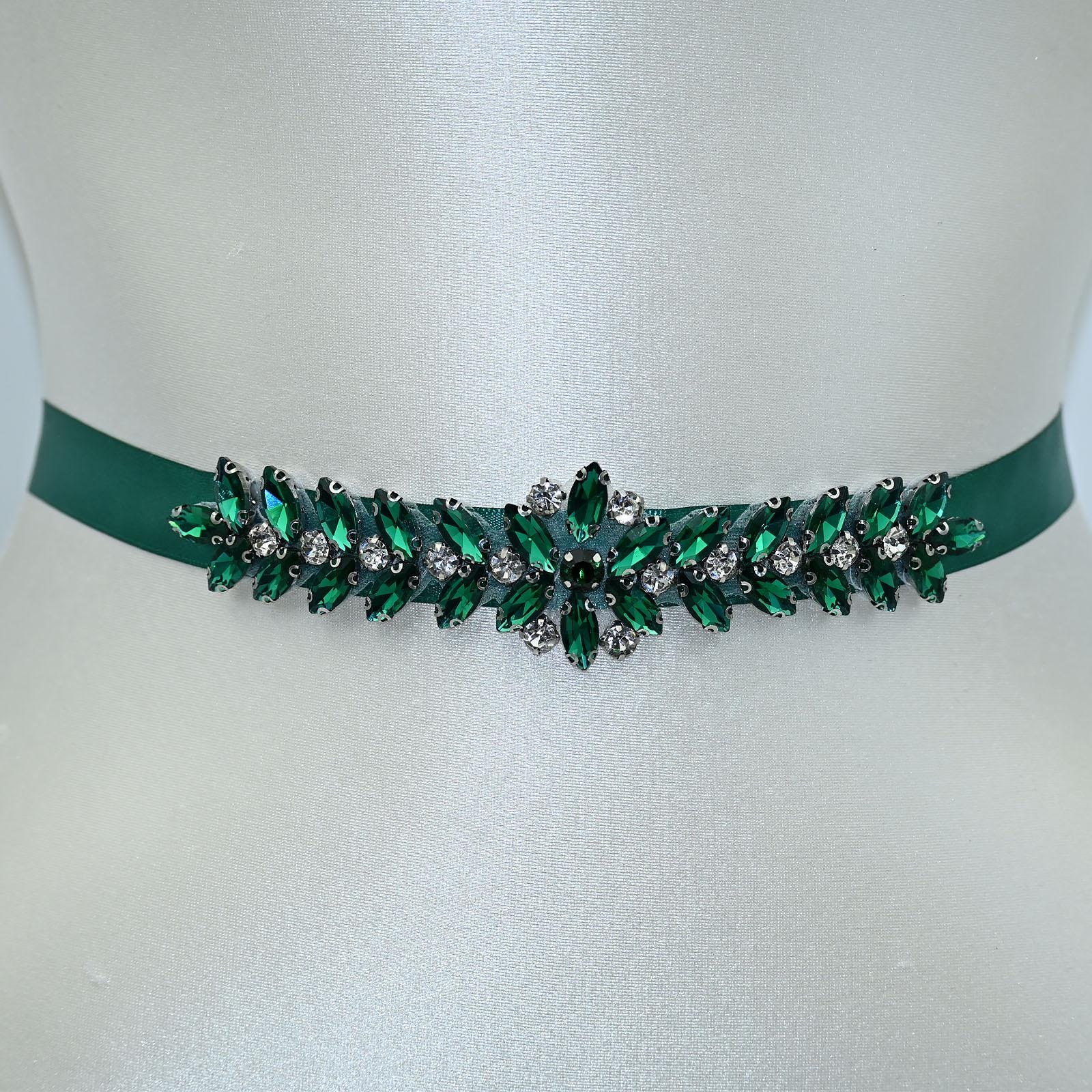 Green Rhinestone Belt - Etsy display picture 1