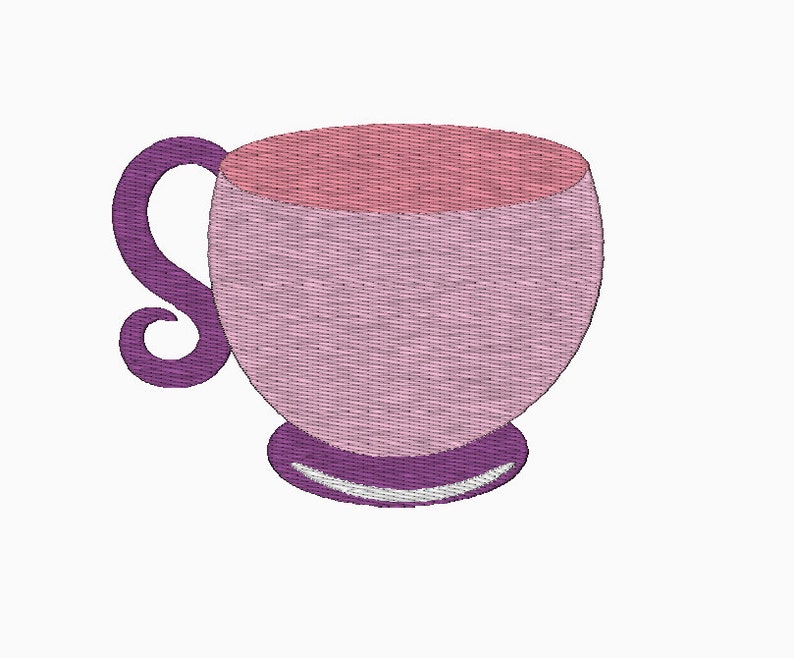 Tea Cup Embroidery Design INSTANT DOWNLOAD Machine Embroider Etsy