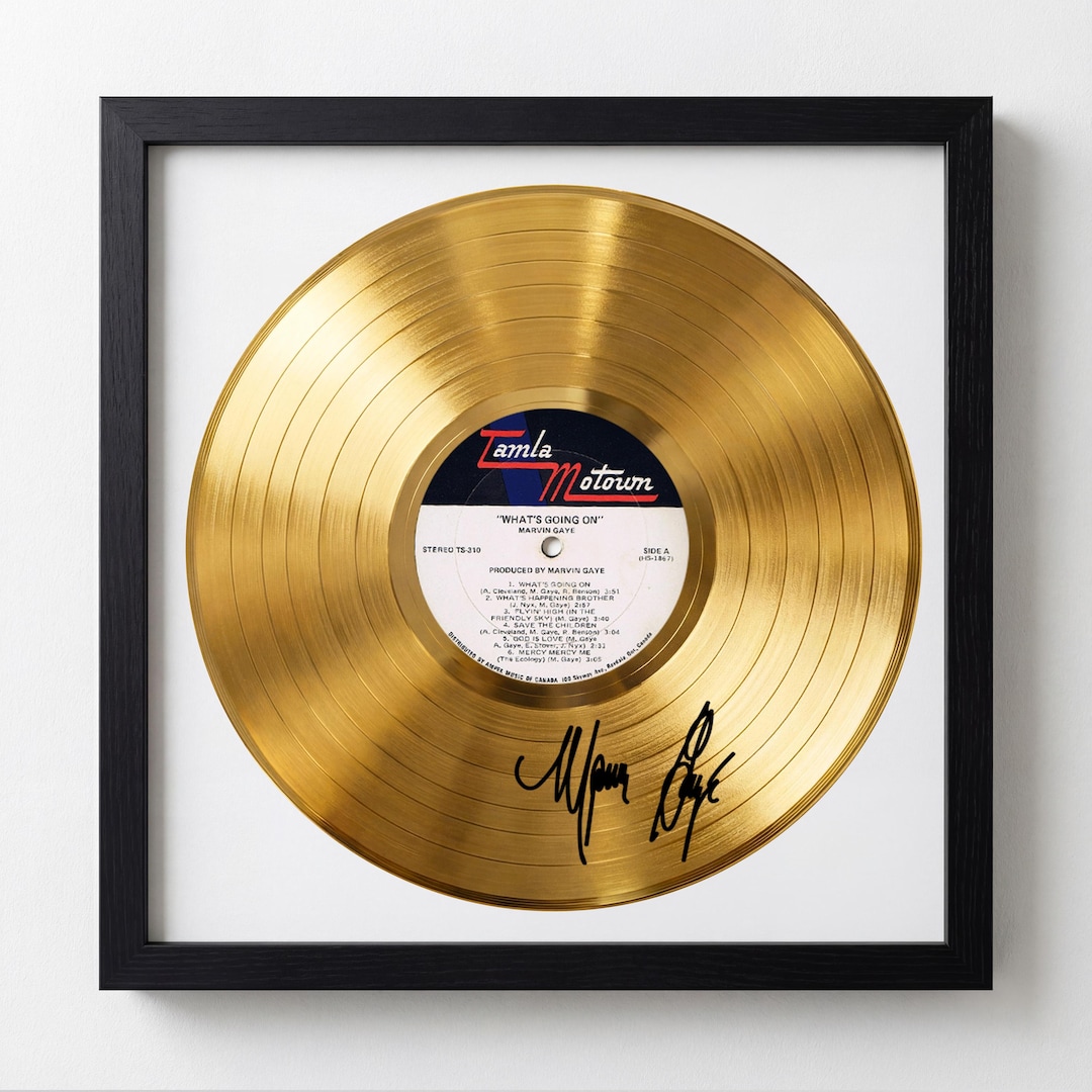 Marvin Gaye Custom Gold Vinyl Record With Facsimile Signature ...