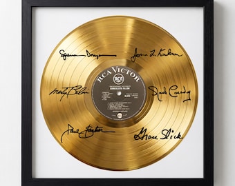 Jefferson Airplane Signed Gold Vinyl Record Facsimile