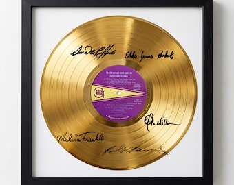 The Temptations Signed Gold Vinyl Record Facsimile
