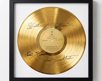 The O'Jays Signed Gold Vinyl Record Facsimile