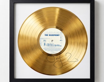 Jay-Z Signed Gold Vinyl Record Facsimile