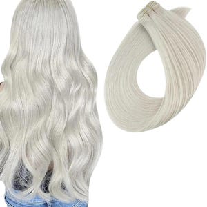 1000% echt platinablonde haarinslagextensies