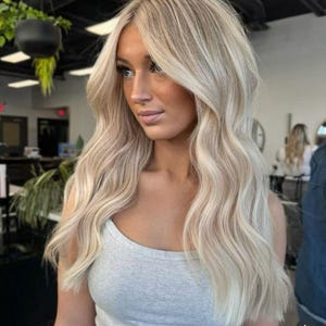 5x5 cheap human hair blonde wig for white women 24 inches