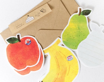Conjunto de Mini Carta e Envelope Marché Fresh Fruits da Furukawashiko