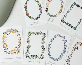 Conjunto de 30 cartões com estampa de coroa de flores da Pion.