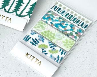 Pinheiros e Flores Silvestres - Fita Adesiva Washi Pré-cortada da KITTA