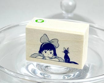 Kiki e Jiji do Studio Ghibli - Carimbo de Fita Adesiva (O Serviço de Entregas da Kiki)