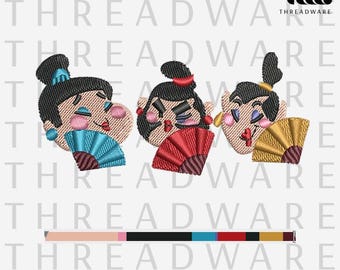 Asian Warrior Princess Embroidery Design Bundle | Anime Fan Art (Instant Download)