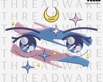 Eyes Embroidery Design | Kawaii Manga (PES DST JEF Instant Download)