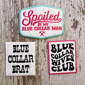 Blue Collar Man Hat Patch | 3 Design Options | Embroidered Patch