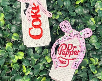 Soda Embroidered Iron on Patch | Hat Patch | Diet Coke | Dr. Pepper