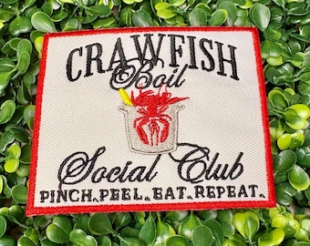 Crawfish Social Club Iron-On Hat Patch | Crawfish Season