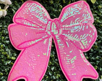 Pink Sequin Bow Patch